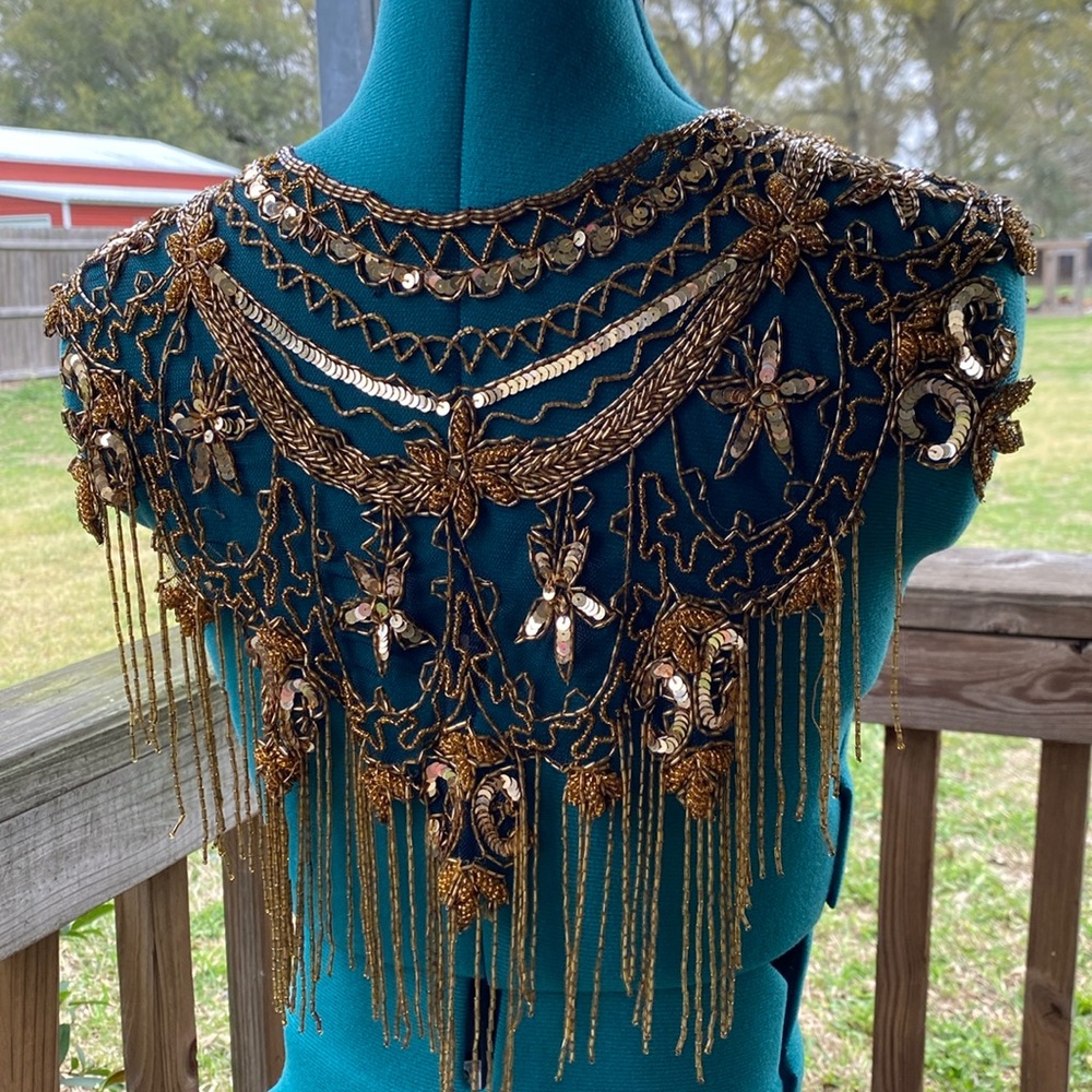 VINTAGE beaded shawl cape